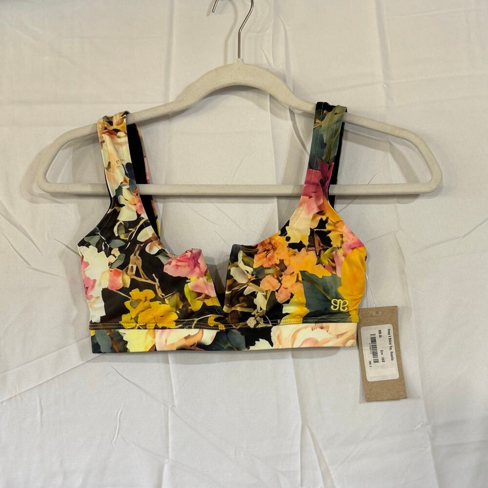 NWT Albion Rosalia Deep V Bikini Top Floral Print Size XXS Swimwear Beach Pool